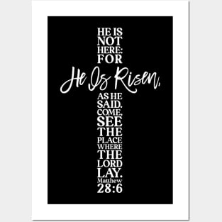 He is Risen Indeed Christian Cross Easter Day Gift Posters and Art